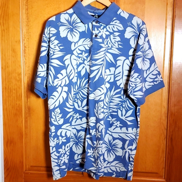 Newport Blue Other - NEWPORT BLUE XL BLUE TROPICAL SHORT-SLEEVED POLO